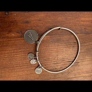 Initial Alex and Ani silver bangle
